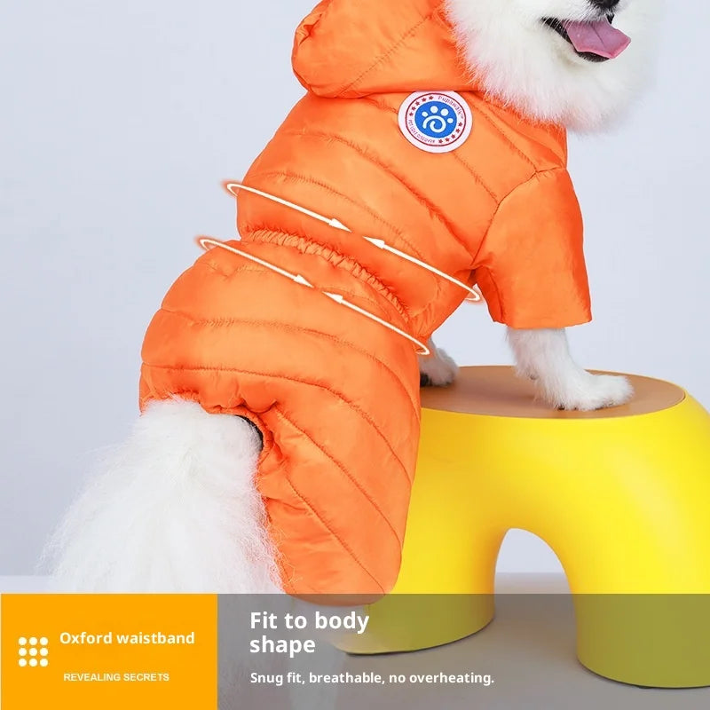 Dog Clothes Autumn and Winter Thickened Cotton Clothes Small Dog Teddy Bimi Bear Winter Warm Waterproof Four-legged Clothes Oasis Select