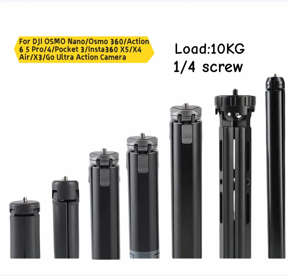 Mini Metal Alloy Tripod for DJI, Insta360 & GoPro Cameras