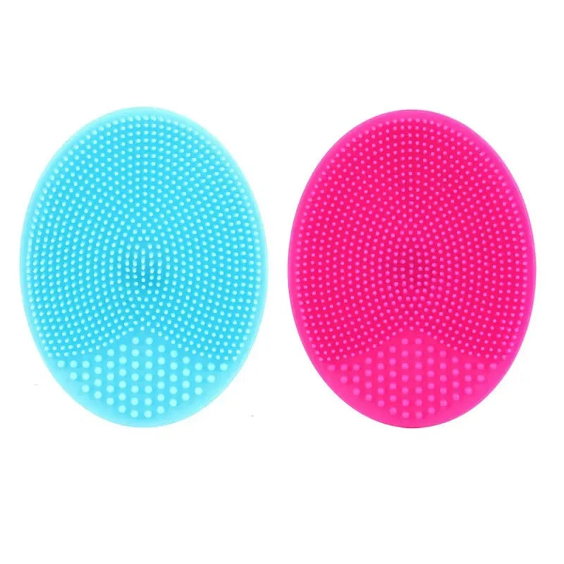 1/3pc Silicone Face Cleansing Brush Facial Deep Pore Skin Care Scrub Cleanser Tool New Mini Beauty Soft Deep Cleaning Exfoliator Oasis Select Blue-Rose Red