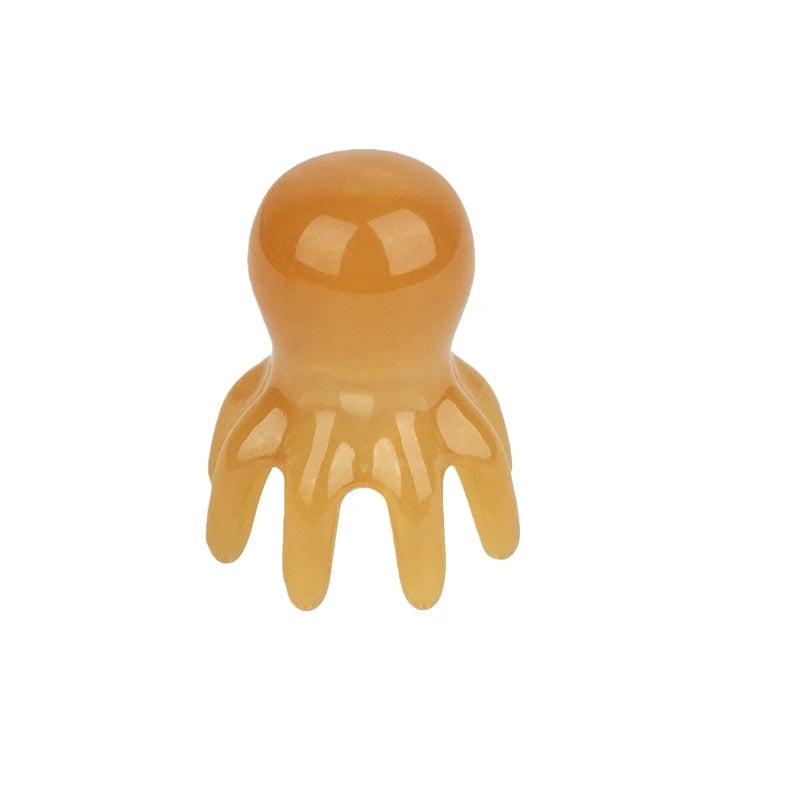 Octopus Head Massager Comb – Portable Gua Sha Scalp Tool Scalp Massage Tool Oasis Select Yellow 4X6Cm