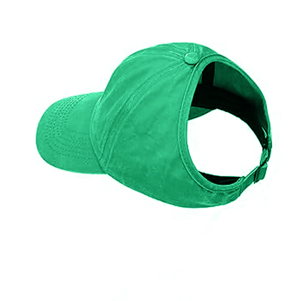 Adult empty top baseball cap, quick drying outdoor sports cap, lightweight casual cap, ponytail sun hat, breathable cap Oasis Select green Adjustable >8Y