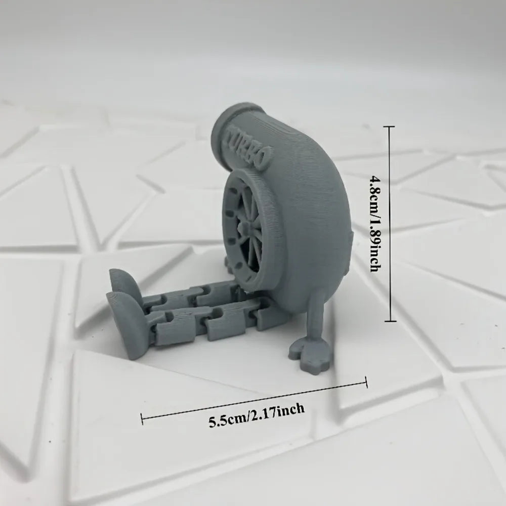 Mini Turbo Character Ornament 3D Printed Articulated Figurin Decor for Desk & Car Display Automotive Fans Model Collectors Gifts Oasis Select