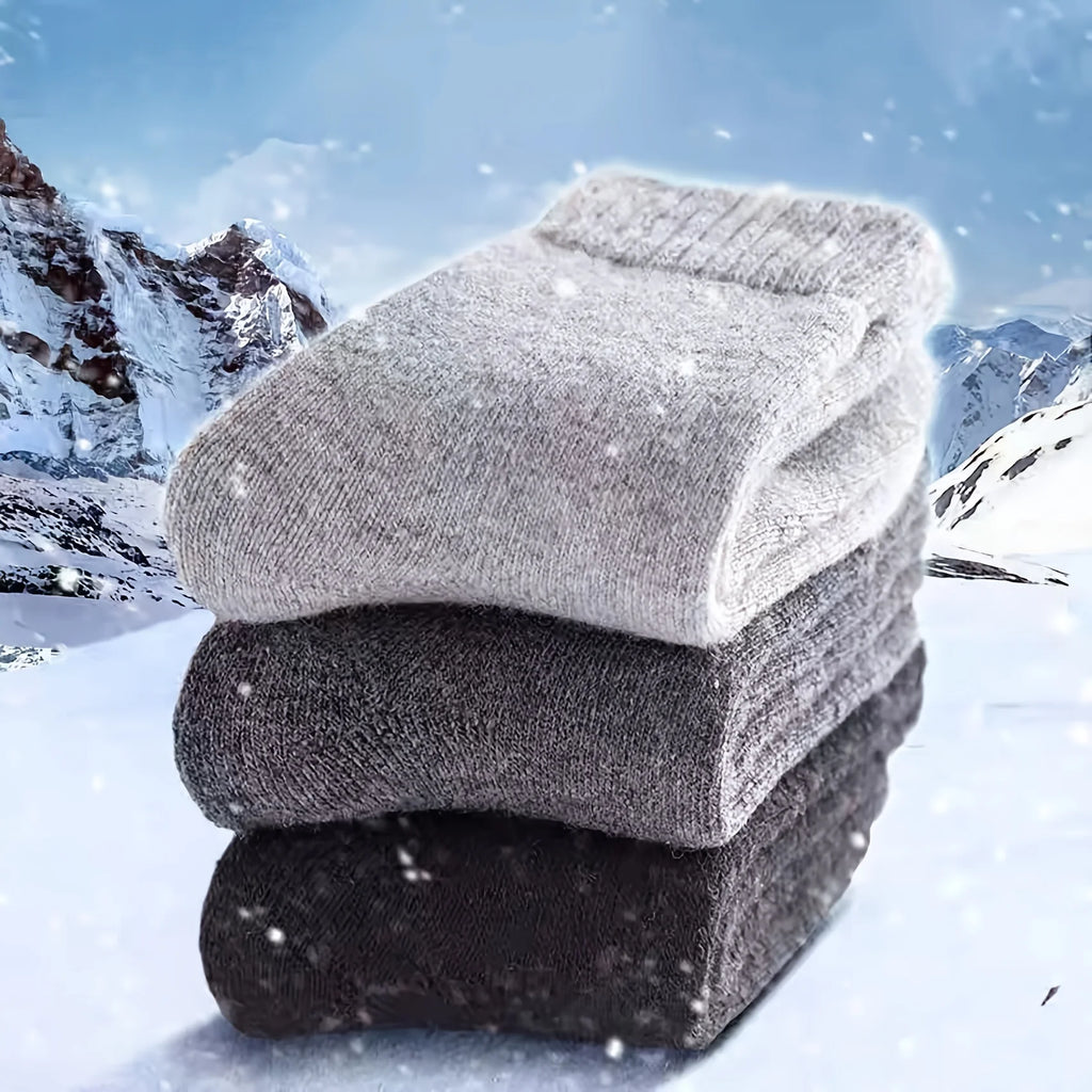 2 pairs of men's and women's new winter thick warm socks, solid color home socks, women's warm socks, comfortable home socks Oasis Select