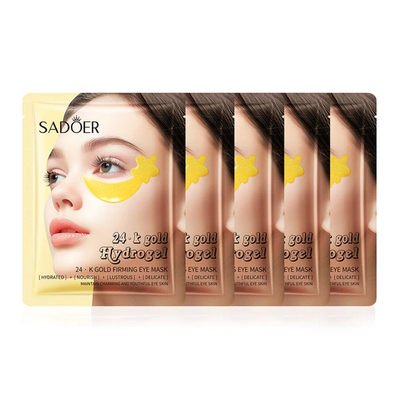 SADOER 24K Gold Collagen Eye Mask – Dark Circles & Anti-Aging Eye Mask Patches Oasis Select 5 pairs