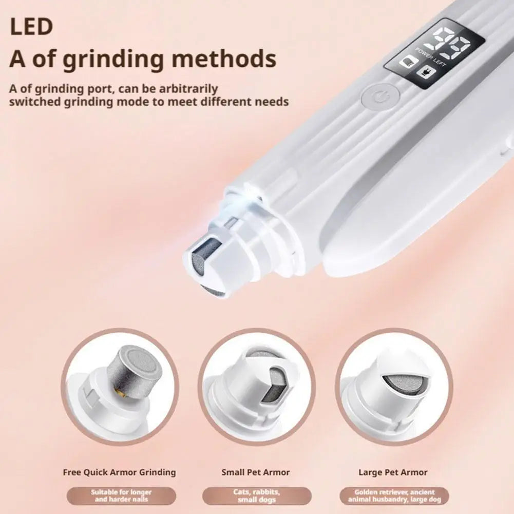 Pet Nail Clipper Trimmer with LED Light USB Rechargeable Electric Nail Clipper Display Nail Grinder Prevent Injury Low Noise Oasis Select