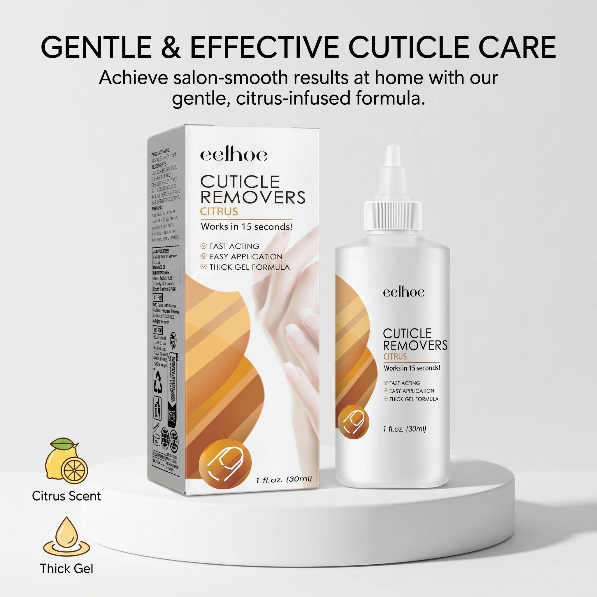 Citrus Cuticle Remover Gel Dead Skin Softener for Nail Care Improve Rough Damaged Nails Smooth Nourishing Care Liquid Oasis Select