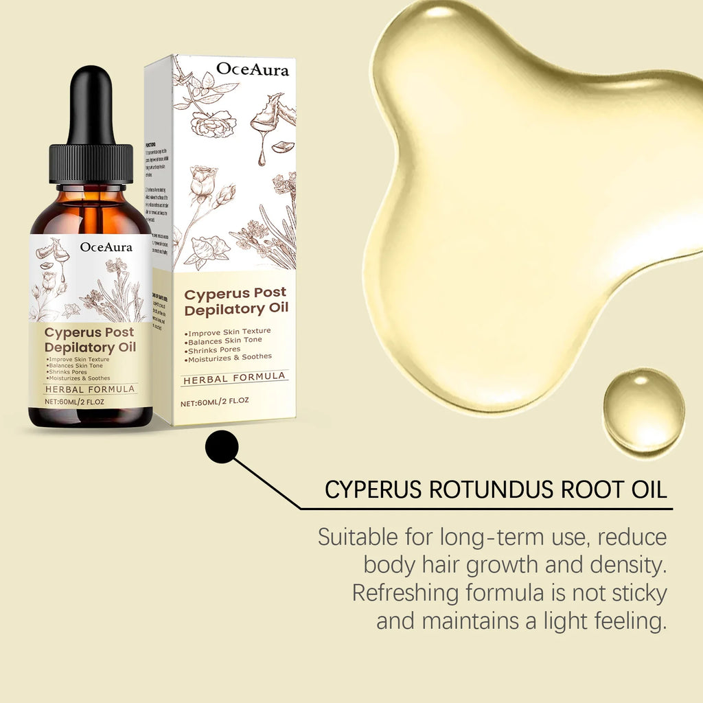 Cyperus Hair Removal Care Oil Anti Redness Hair Growth Inhibition Increase Skin Elasticity Fade Fine Lines Armpit Calm Skin Care Oasis Select