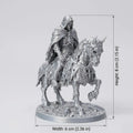 Undead Skeleton Rider Horse Figurine 3DPrinted Miniature Hooded Ghost Knight Tabletop Ornament Wargame Figurine with Base Decor Oasis Select Knight Silver