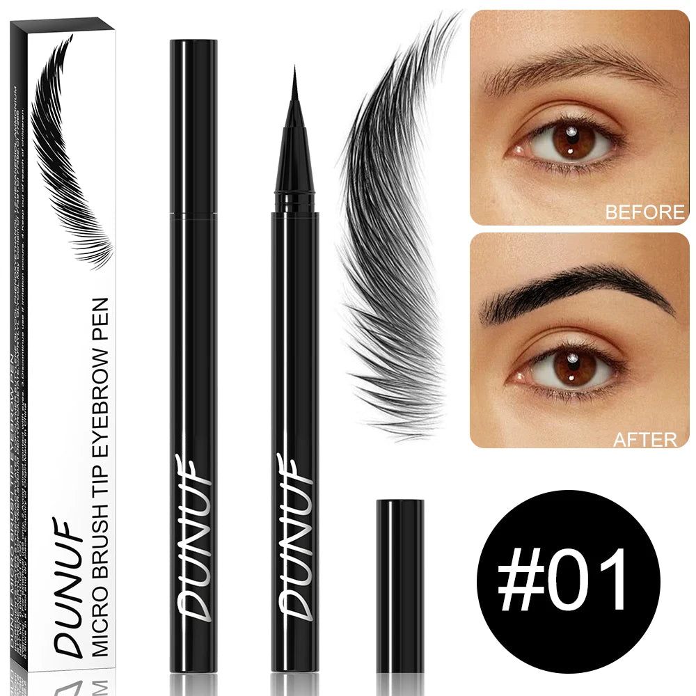 DUNUF 2 Colors Long-lasting liquid Eyebrow pencil Ultra-fine anti-stain, waterproof and perspiration-proof quick drying Eyeliner Oasis Select 01