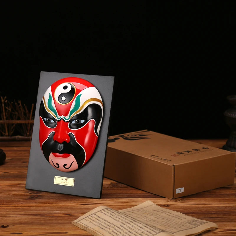Large Peking Opera facial mask five road God of wealth hanging wall decoration Oasis Select
