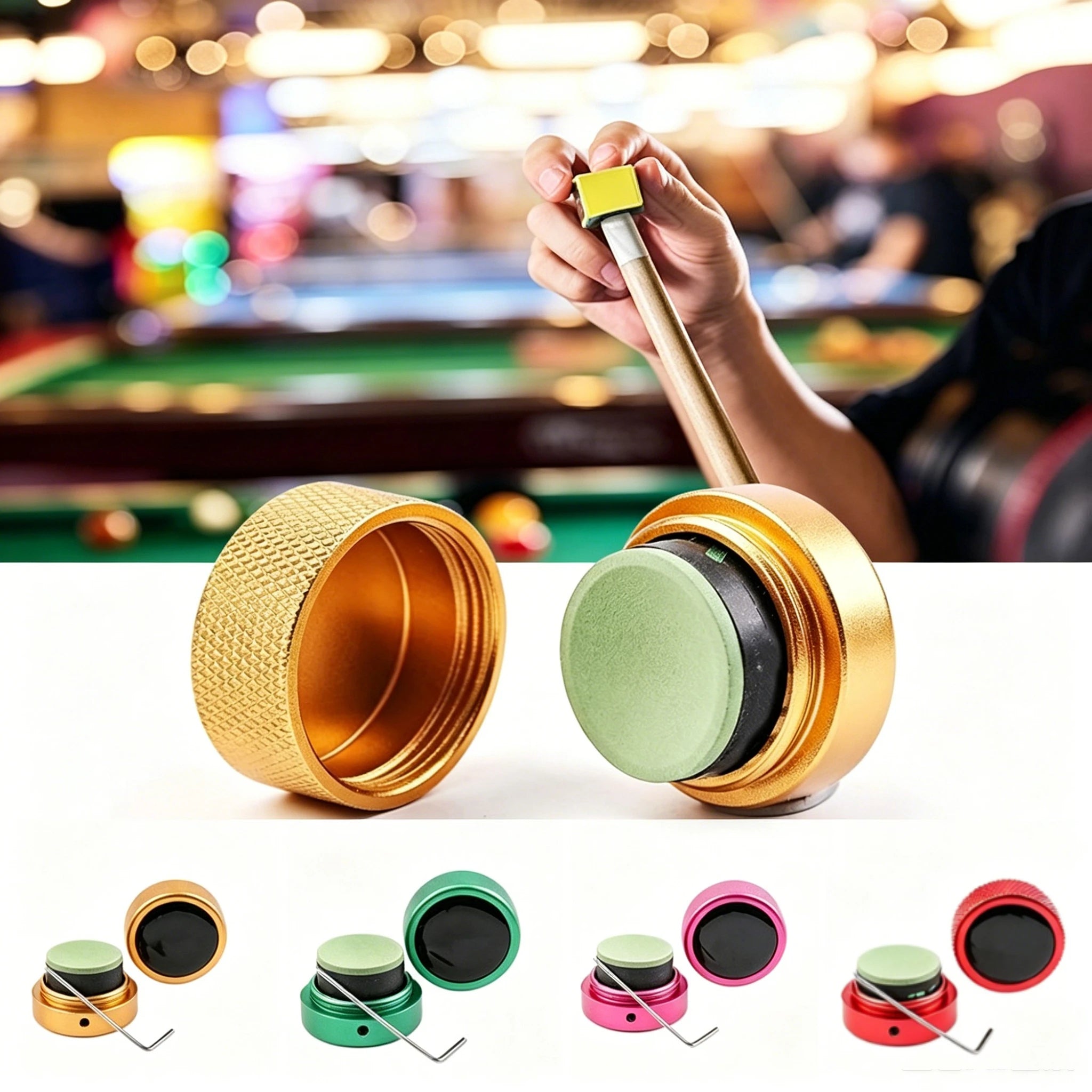 Silent Magnetic Billiard Chalk Holder Aluminum Alloy Portable Pool Billiards Powder Holder Bag Billiard Snooker Accessories Oasis Select