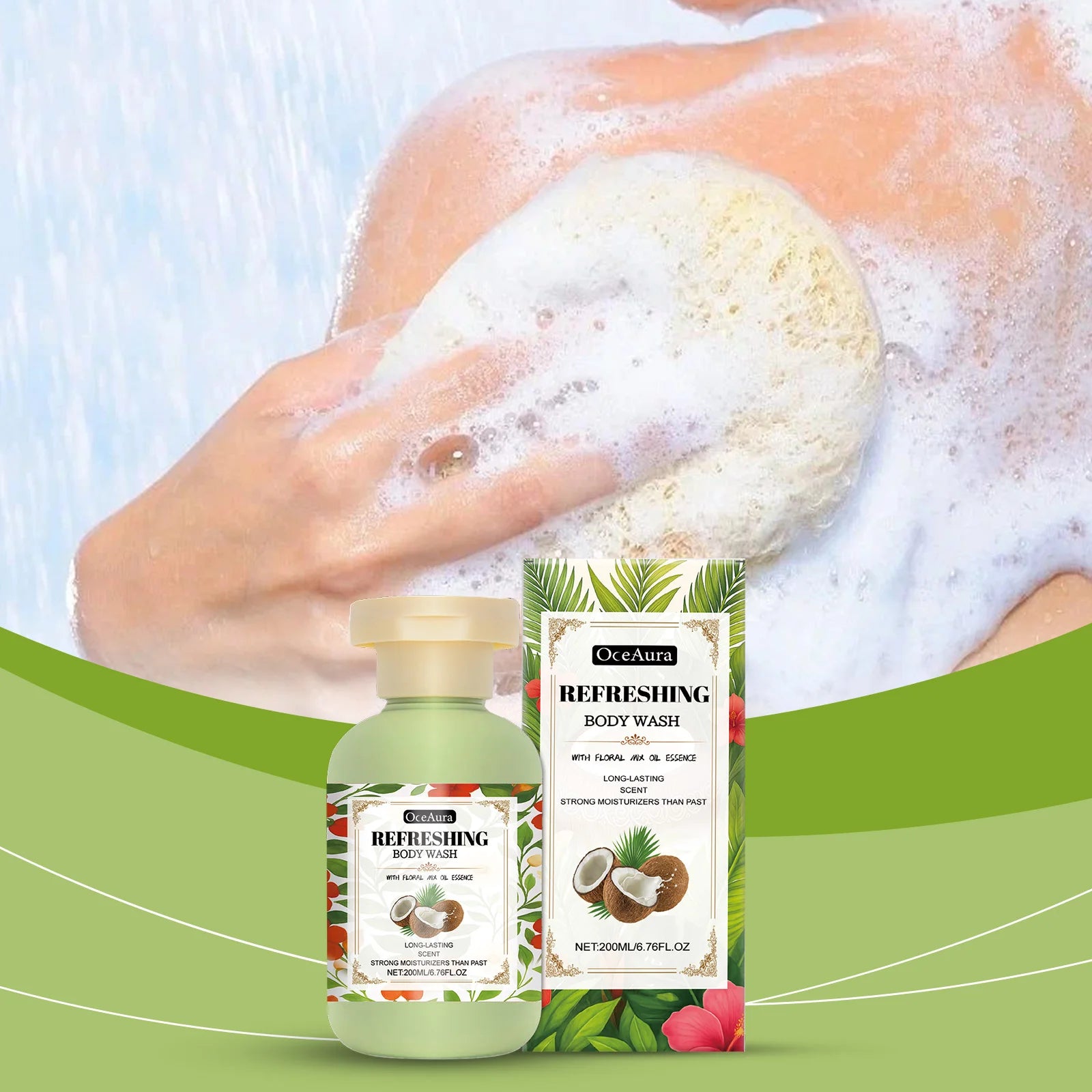 Fragrance Body Wash Leave Fragrance Oil Control Skin Exfoliator Refreshing Deep Moisturize Brighten Fragrance Shower Gel Oasis Select