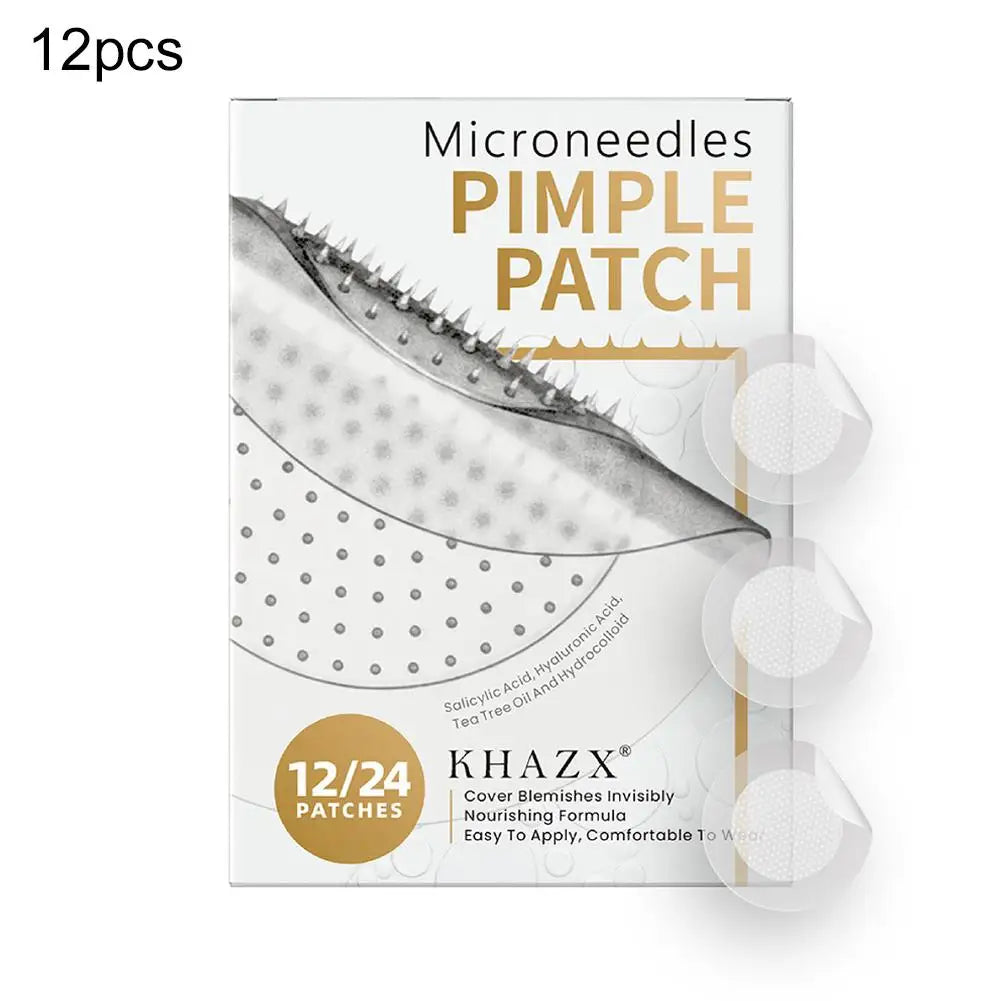 12/24PCS Hydrocolloid Micropoint Pimple Patch For Acne Pimples Overnight, Invisible Acne Cover Patches Micro Needle Pimple Patch Oasis Select A-12pcs