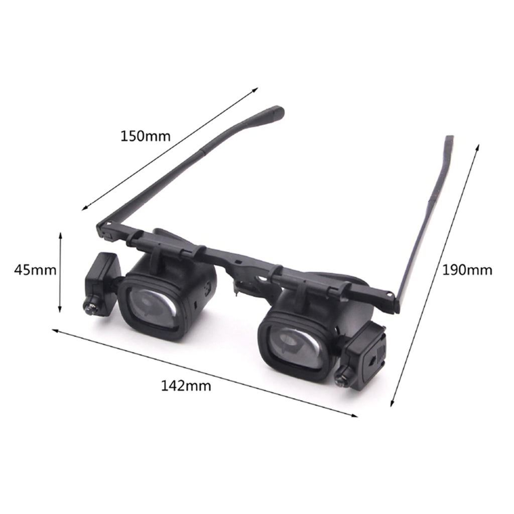 2026-WISH 2 Set 24X Headband Magnifying Glass With LED Light For Watch Repair Soldering Magnifier Loupe Welding Glasses Black Oasis Select