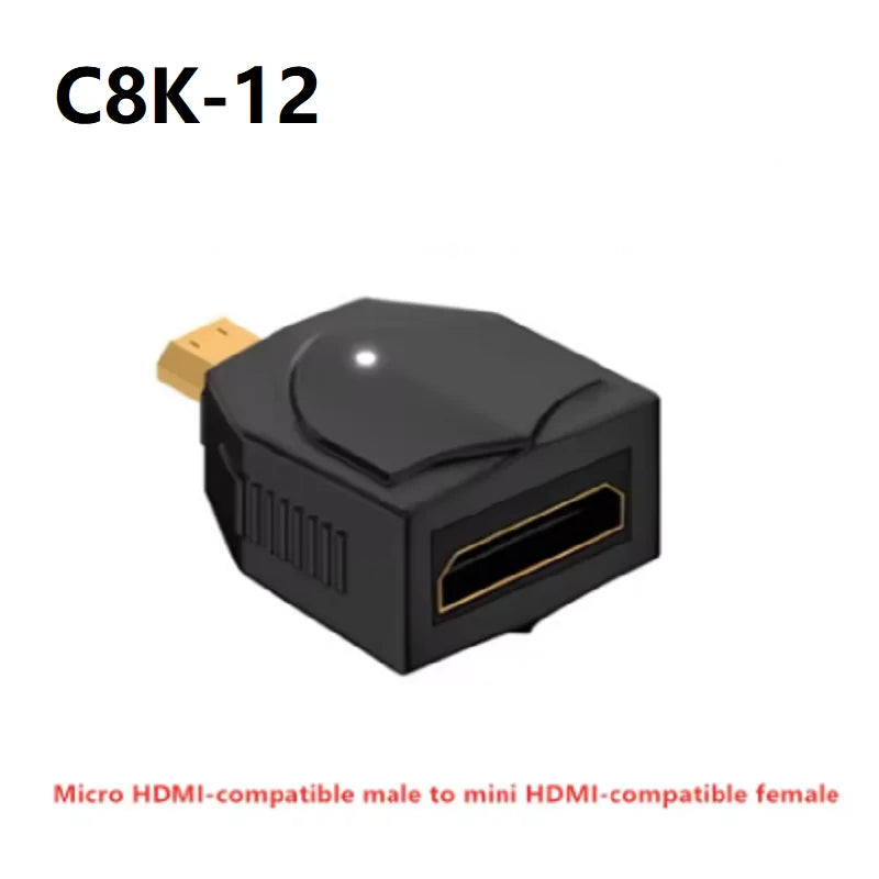 8K HDMI2.1 Cable Adapter micro mini hdmi to HDMI 2.1 Converter 48Gpbs 8K60HZ 4K120HZ for HDTV Projector PS4 PS5 Laptop PC Oasis Select C8K 12