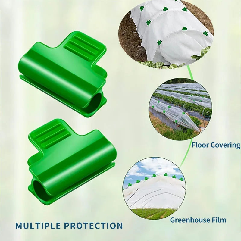 12Pcs Greenhouse Film Clamps Garden Tarpaulin Netting Tunnel Hoop Pipe Clamp Shed Row Cover Shading Frame Support Planting Tools Oasis Select