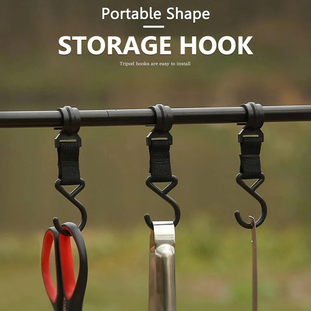5/10pcs Outdoor Camping Moveable Organizer Hooks Detachable S-Shaped Hooks Hanging Storage Rack Multifunctional Outdoor Tools Oasis Select