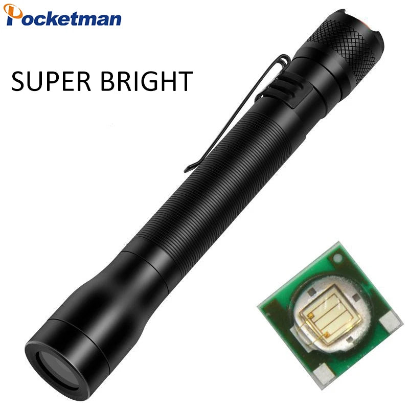 POCKETMAN Mini LED Flashlight | Waterproof, Pen Clip, 600LM