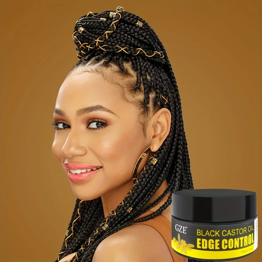 GZE Black Castor Braid, Loc & Twist Gel – Coconut Oil Edge Control