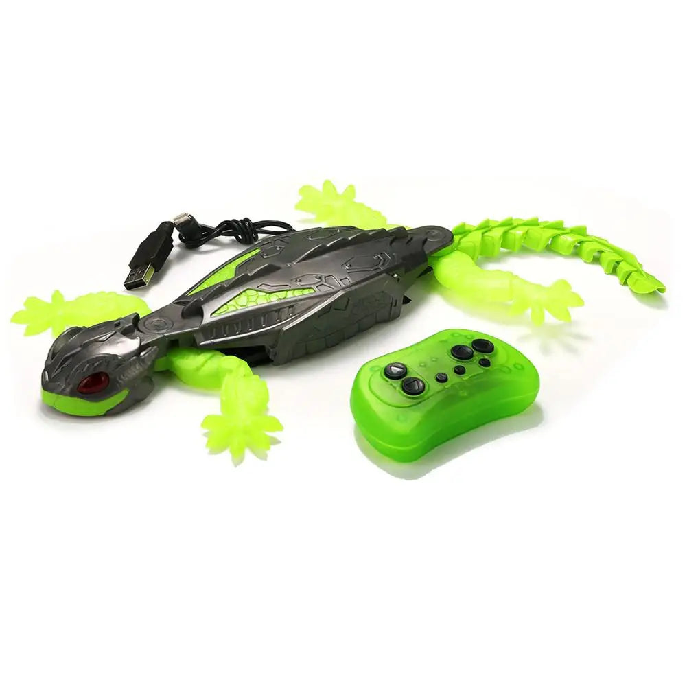 RC Wall Climbing Gecko Robot Toy – LED Eyes & 8m Remote Control