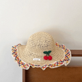 Fashionable Large Brim Straw Hat Floral Tie Ethnic Style Fisherman's Hat Hollow out Sun Protection Hat Vacation Oasis Select Beige