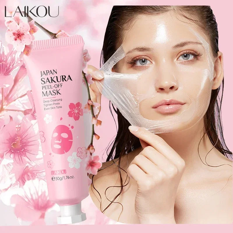 LAIKOU Sakura Peeling Face Mask Deep Cleansing Aging Anti Wrinkle Whitening Blackhead Removed Tear Off Mask Facial Skin Care 50g Oasis Select
