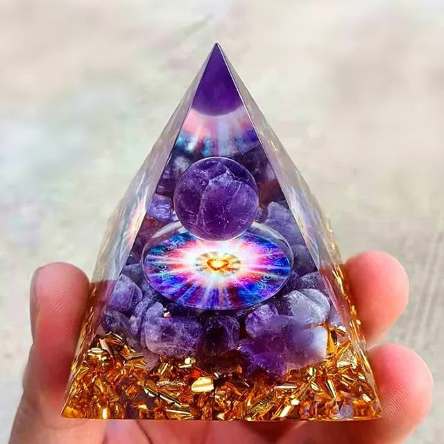 Crystal Pyramid Ornaments Crushed Stone Glue Dropping Resin Crafts