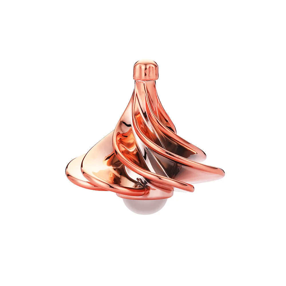 Wind Up Desktop Toy Rotating Kinetic Spinner Fidget Stress Relief Gift for Adults Office Desk Birthday Christmas Present Oasis Select Rose Gold