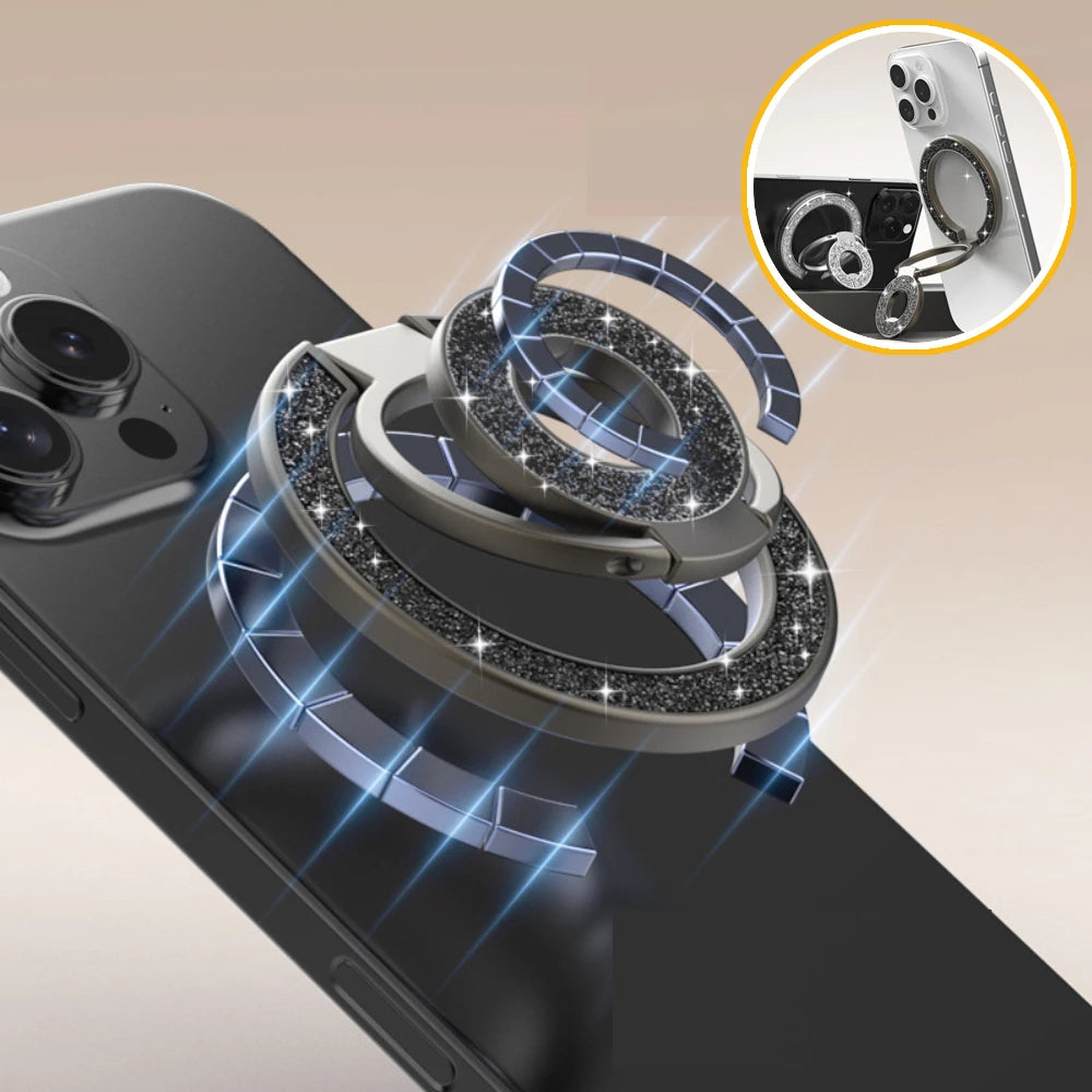 Mobile Phone Strong Magnetic Holder for Magsafe Double-sided Magnet Stand Portable Folding Ring Bracket for Xiaomi iPhone 16 15 Oasis Select