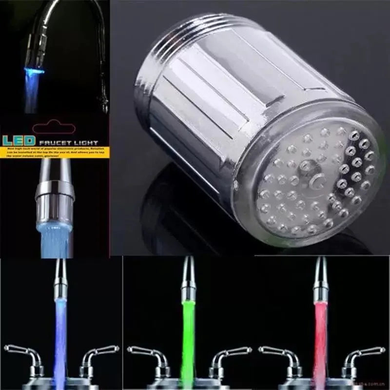 3-Color Change Automatically LED Faucet Head Glow Water Saving Stream Light Faucet Aerator Tap Nozzle for Kitchen Bathroom Oasis Select
