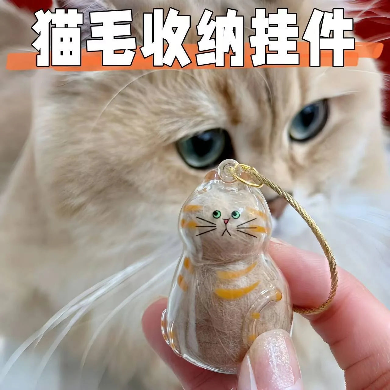 Transparent Cat and Dog Hair Storage Box, Pendant, Gashapon, Cat Hair Storage Capsule, Gashapon Bag, Keychain, Hanging Accessory Oasis Select
