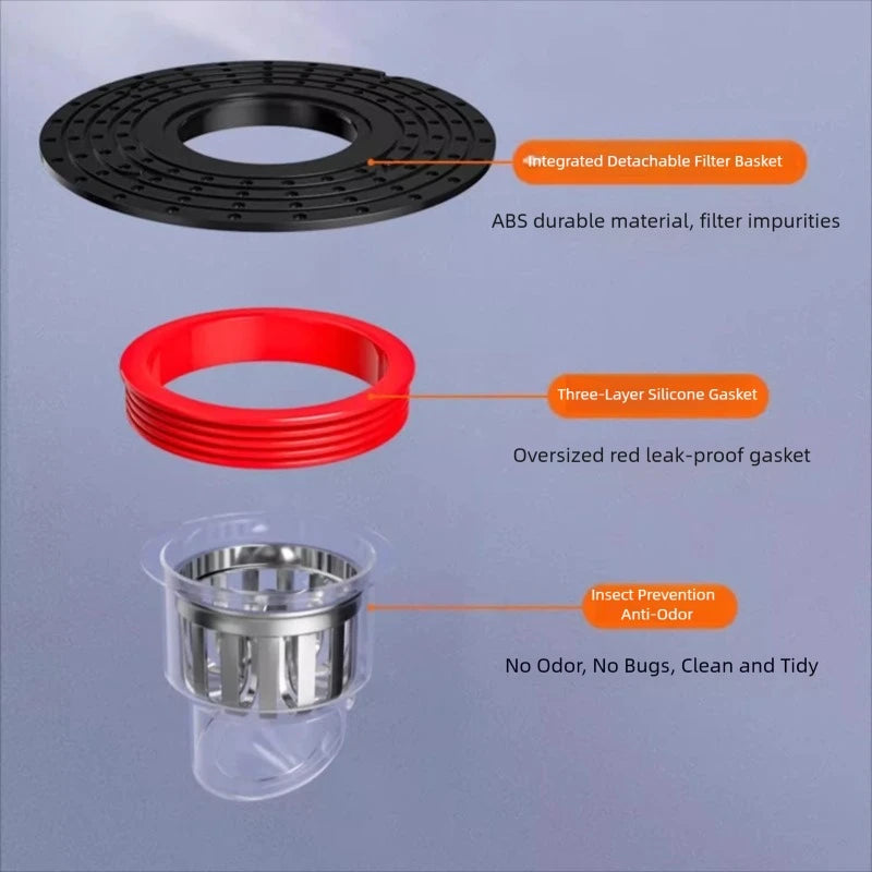 Floor Drain Core Shower Floor Strainer Cover Toilet Sewer Anti-odor Plug ABS No Smell Bathroom Toilet Sewer Shower Drain Oasis Select