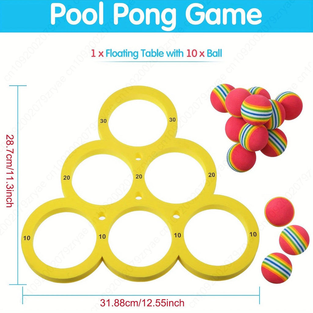 1+10pcs Swimming Pool Toss Game Set, Family Water Sports Floating Pool Toys, Throwing Game ，Suitable for Family Friends Oasis Select