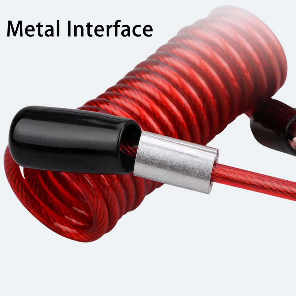 Lock Reminder Cable Disc Lock Cable For Antitheft Protection Security Steel Wire Spring Reminder Rope For Motorbike Helmets Lock Oasis Select