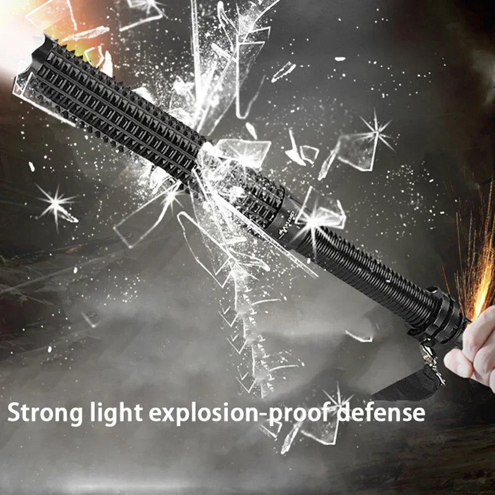 KDULIT Wolf Tooth Stick Flashlight Strong Light Charging Outdoor Super Bright Multi Functional Telescopic Self Defense Window Oasis Select