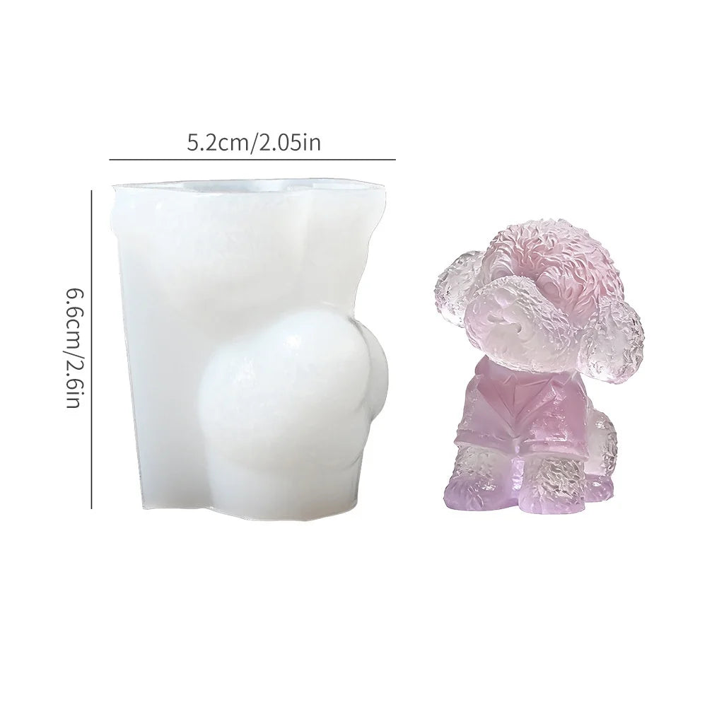 3D French Bulldog Silicone Ice Cube Mold Animal Shaped Candy Chocolate Soap Mold Cute Dog for Coffee Whiskey Cocktails Oasis Select Dog 3
