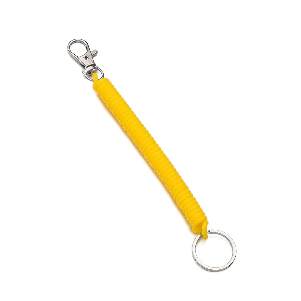 1 Elastic Wristband Spring Lanyard Key Cord Clasp Spiral Stretch