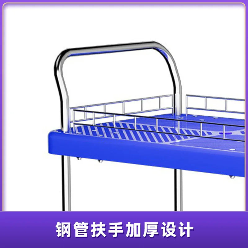 Multi-functional trolley double-layer trolley plastic stall pulling goods silent wheel steering wheel tool cart truck Oasis Select