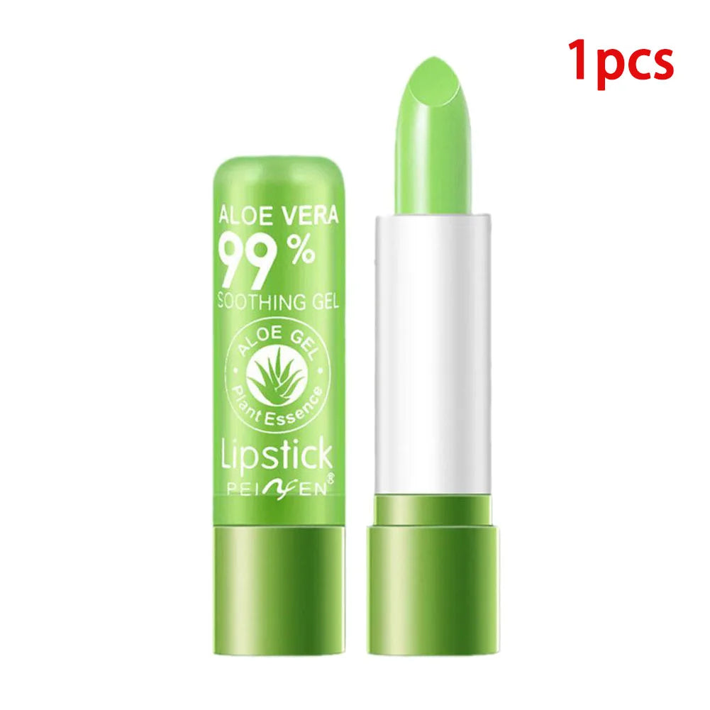 Moisturizing Aloe Vera Color-Changing Lipstick Temperature-Activated, Lip Balm for Nourishing, Anti-Drying, Exfoliating Lip Care Oasis Select 1pcs