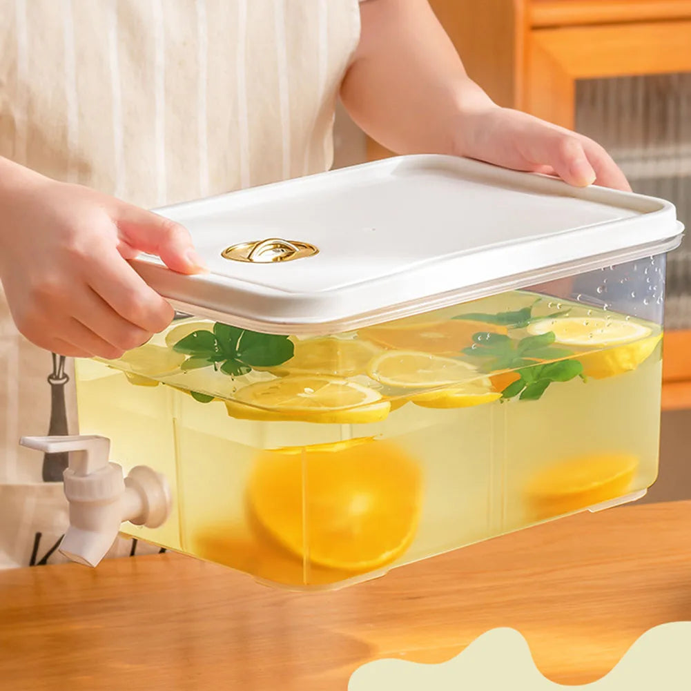 3/5L Cold Water Bucket with Spigot Summer Water Dispenser Large Capacity Refrigerator Beverage Dispenser for Home Kitchen Office Oasis Select