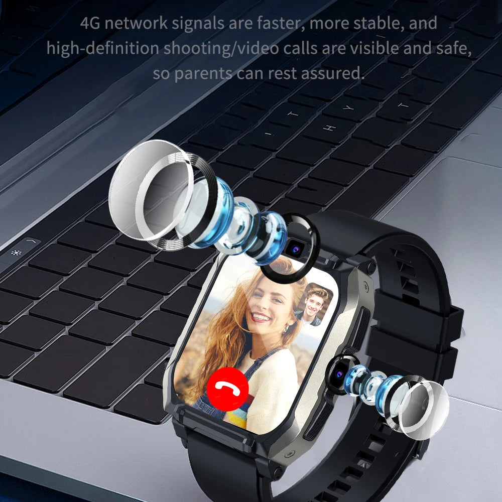 4G Smart Watch Dual Camera WIFI Smartwatch GPS APP Download 700mAh Sport Video Call Watches For Men Women 1.96" Sim Card Music Oasis Select