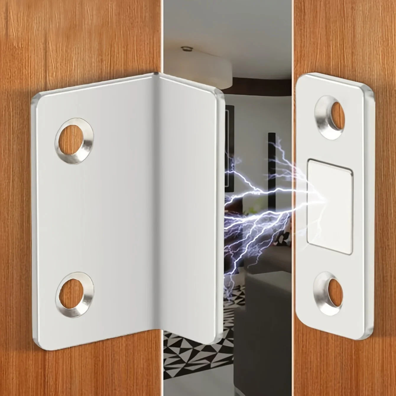 Punch Free Door Stopper Strong Magnetic L-shaped Closet Door Closer Ultra Thin Invisible Anti Collision for Home Improvement Oasis Select
