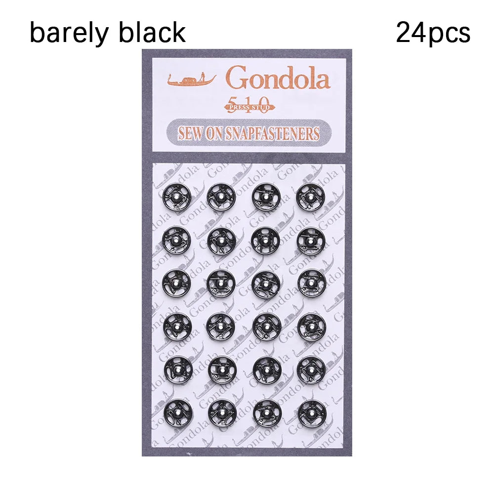10/24pcs Cute Girl Gift Invisible Snap Craft Metal Buckles DIY Clothes Mini Buttons Clothing Sewing Buckle Oasis Select Barely Black 10pcs