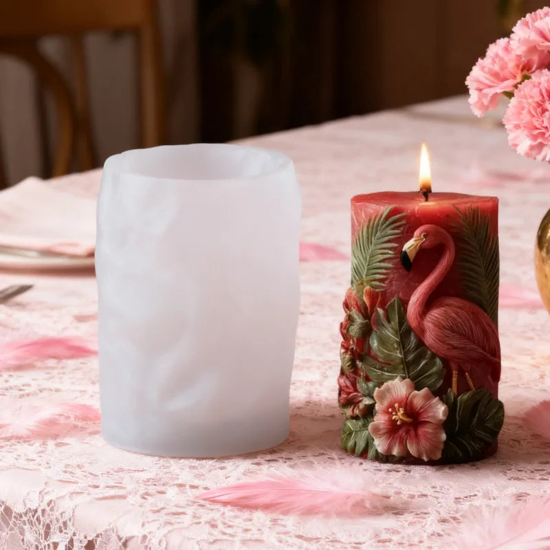 Flamingo 3D Relief Scented Candle Silicone Mold DIY Flamingo Ornament Silicone Mold For Home Decor Oasis Select