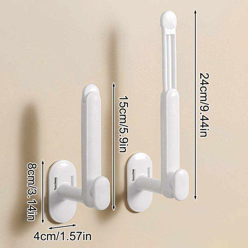 L-Shape Adjustable Punch-Free Hook for Hats, Coats & Towels