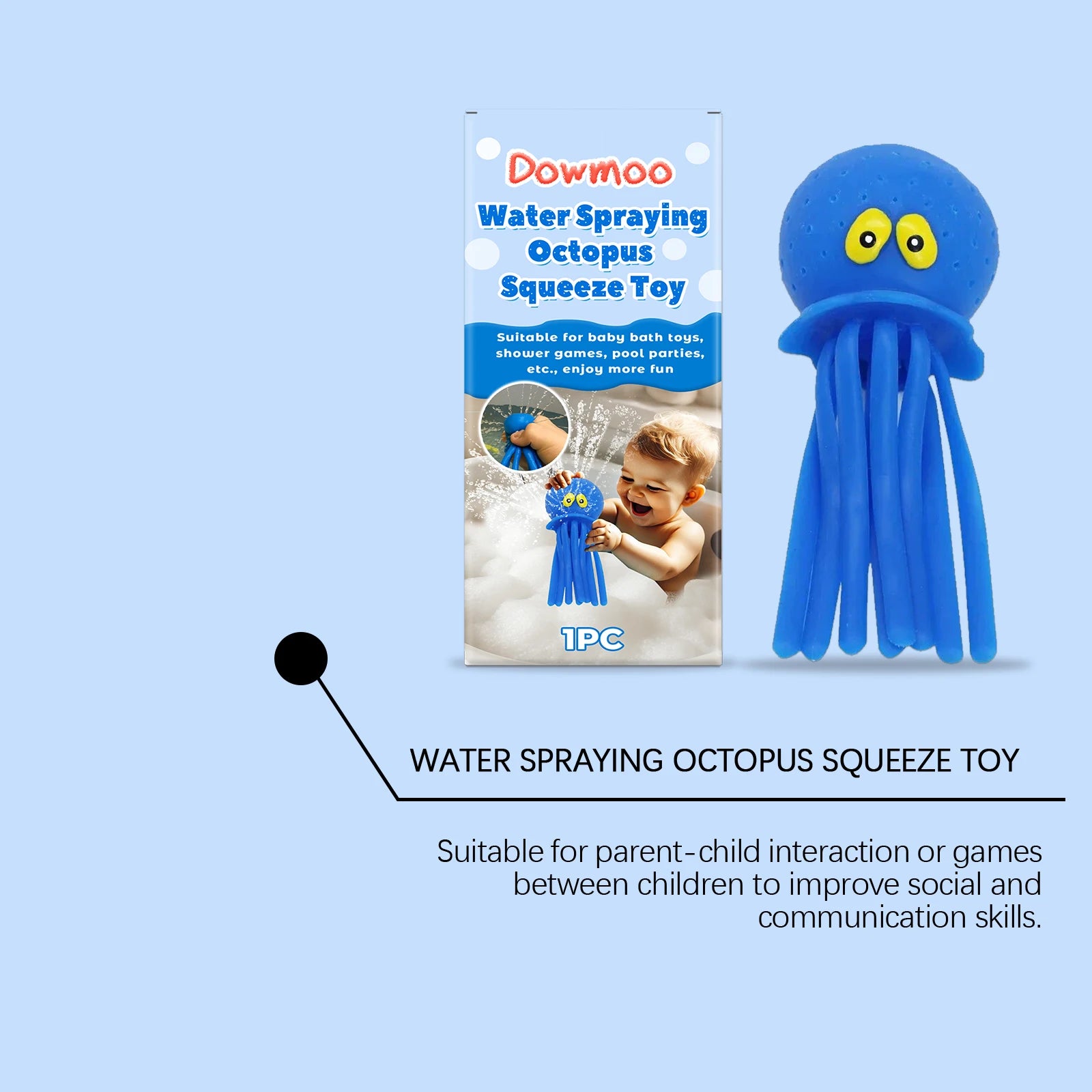 Squirt Octopus Squeeze Toy Outdoor Water Fun Interactive Game Play Pool Bathtub Bath Portable Party Supplies Gift Oasis Select