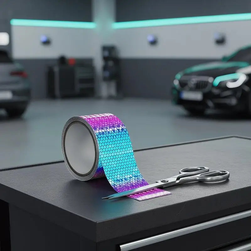 Night Reflective Strip Wheel Hub Warning Sticker Night Riding Colorful Laser High Viscosity Colorful Reflective Tape Sticker Oasis Select