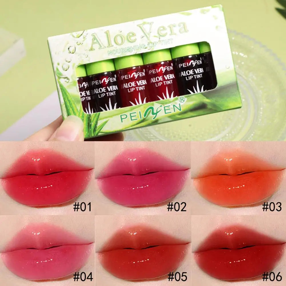 6-Color Aloe Vera Lip Tint & Cheek Stain Set – Moisturizing Lip & Cheek Tint Set Oasis Select