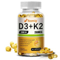 Vitamin D3 5000IU and 200 Mcg Vitamin K2 (MK-7) Capsules for Calcium Absorption, Bone Regeneration, Immune Support, Easy To Melt Oasis Select 120 count-1 bottle