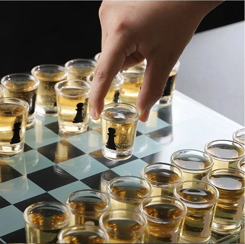Transparent Glass Wine Glass Set Bar Drinking Games Home Party Games Whiskey Cocktail Tequila Bar Game Chessboard Set Party Gift Oasis Select